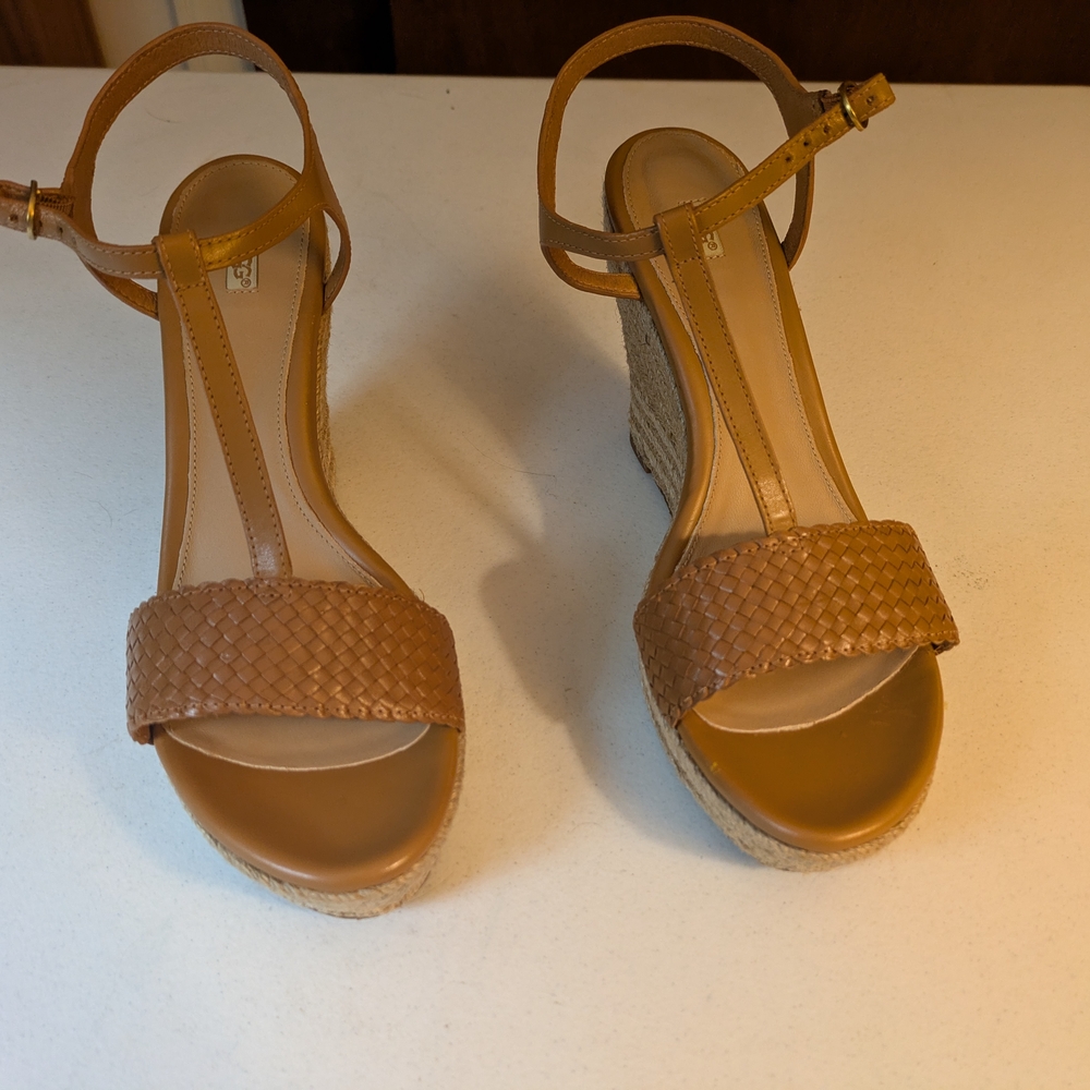 UGG Women's Fitchie II Brown Wedge Sandals. New In Box. - Picture 3 of 6